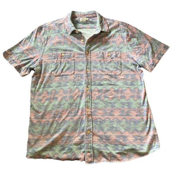 Faherty Brand Other - Faherty Doug Good Feather Men's XXL Shirt Geometric Southwest Organic Cotton